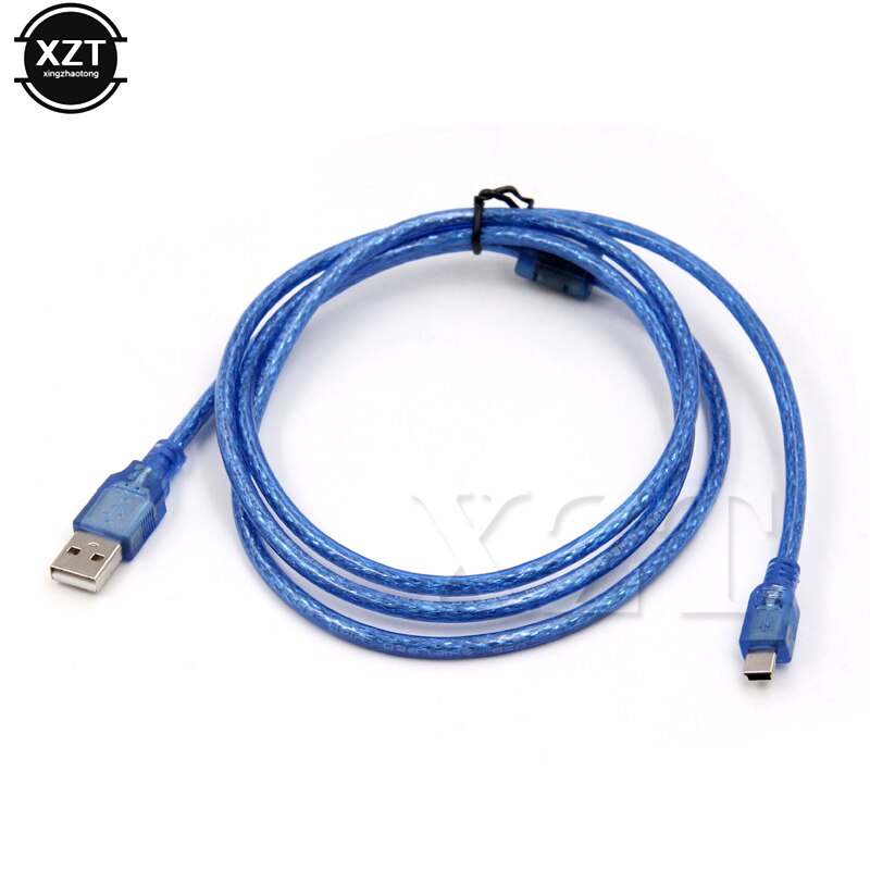 Cavo dati USB 2.0 tipo A maschio A Mini 5P schermatura intrecciata 30cm 1.5M 3M 5M per lettori MP3/MP4 videocamere digitali blu