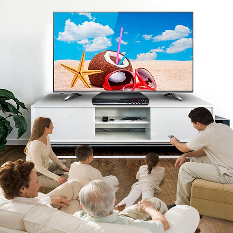 DVD Player for TV Home Multi Region DVD/SVCD/CD Mini Player USB Input Built-in USB Port Included HDMI Cable 1080p Image Output