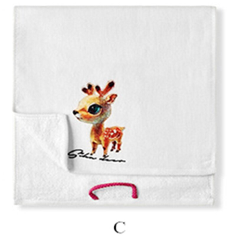 Vauvan pyyhe puhdasta puuvillaa lasten kasvopyyhkeet pehmeä lasten nenäliina koukulla kylpypyyhe vastasyntyneille vauvoille 25*50cm valkoista: C