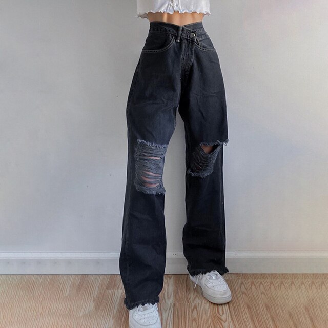 Pantalones vaqueros rasgados Y2K para mujer, Jeans... – Vicedeal