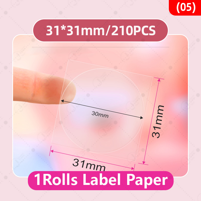 Niimbot Transparent Stickers Label Printer Stickers Portable Printer Niimbot Thermal Paper Labels Official Genuine For B1/B21: black