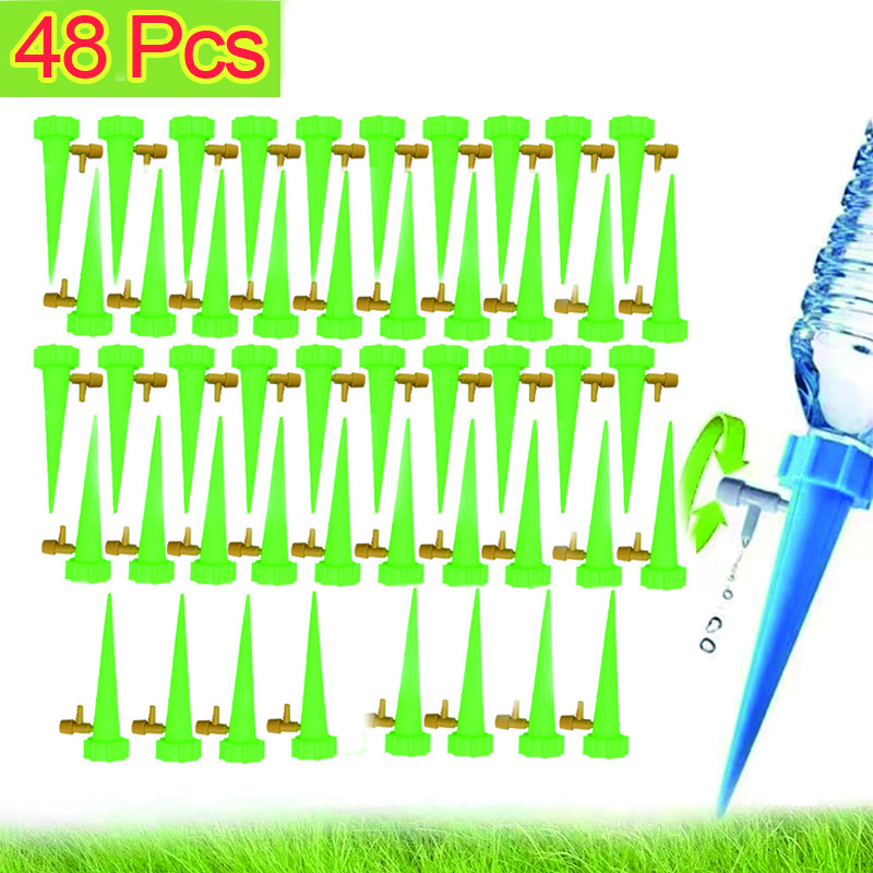 Drip Watering Drip Irrigation System Automatic Plant Water Dripper Self Watering for Flower Plants Adjustable Water Device: Orange