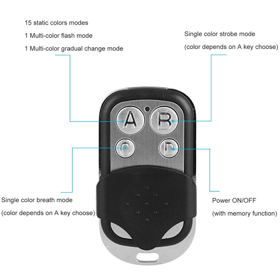 1 ensemble 12 pièces Moto lumière LED RGB néon Scooter accessoires sans fil à distance étanche Moto atmosphère bande lumineuse Kit de lampe