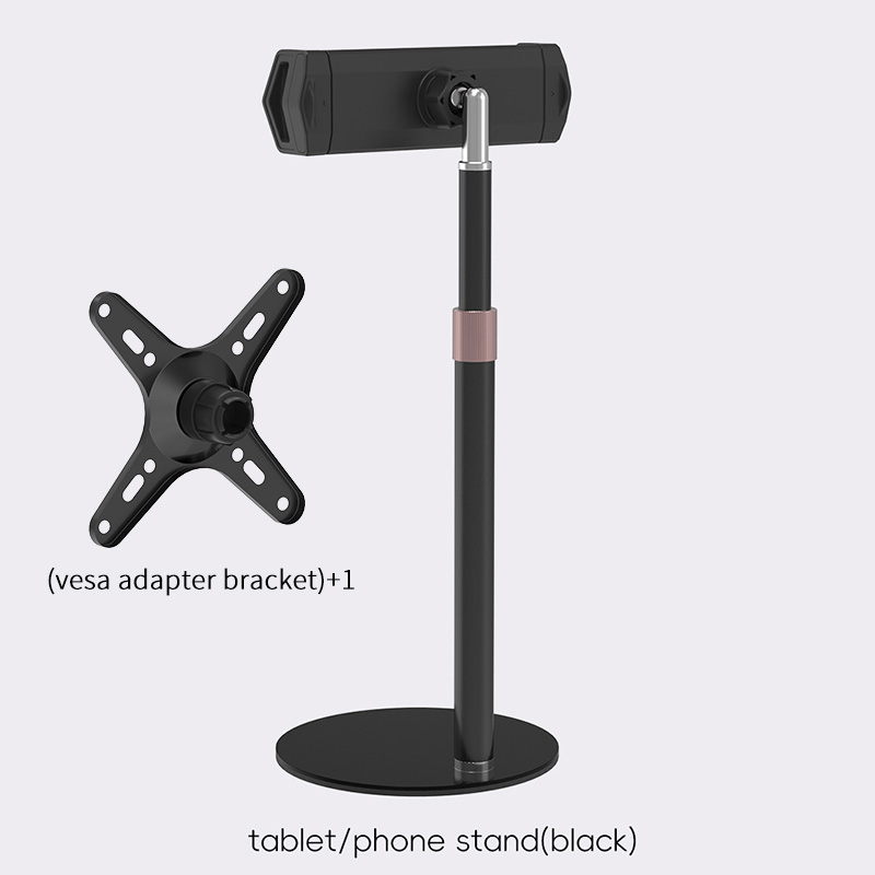 Kimdoole Portable Monitor Stand Height Adjustable Vesa Monitor Tablet StandFree Standing Low Profile Desk Mount up to 18 Inch: black