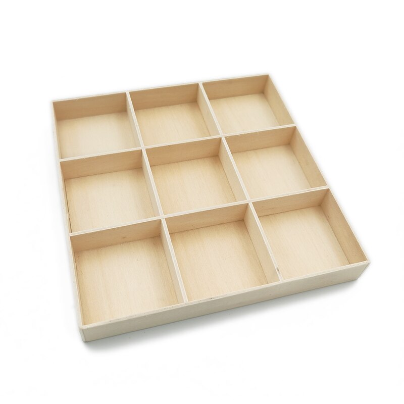 Nine Grid Wooden Box Storage Organizer Craft Box Make Your Own Box, Jewelry Box