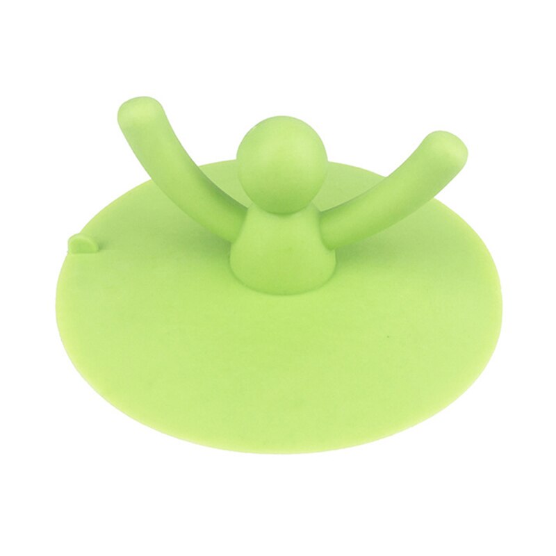 Tapón de drenaje de ducha con dibujo de persona, cubierta de silicona para bañera, recogedor de pelo para suelo, lavandería, cocina, baño, accesorios para el hogar: green