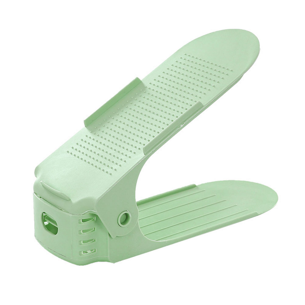 Adjustable Plastic Shoe Rack Stand Shoe Organizer Double Shoes Organizers Stand Shelf for Living Room Space Saving Cabinet: Green