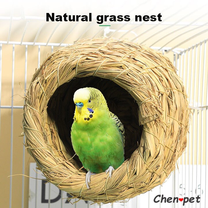 Handmade Natural Grass Bird Nest Bird House Parrot Pigeon Nest Warm Pet Bedroom Courtyard Bird Cage Accessories Four Seasons