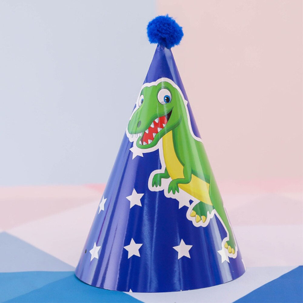 4pcs Theme Birthday Party Paper Cone Birthday Party Hat Decoration Birthday Paper Cone Party Supplies (Random style)