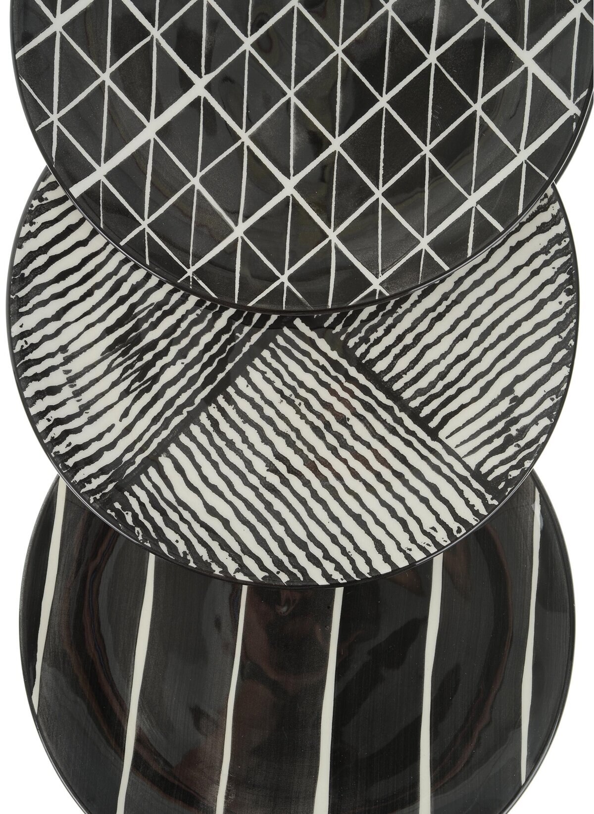 Ensemble de plat à gâteau noir 6'lati motif 21 cm