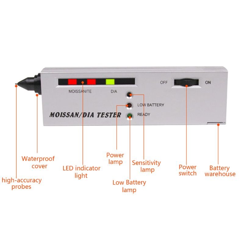 Sieraden Gereedschap Diamond Selector LED Moissanite Tester Hoge Nauwkeurigheid Detector Pen T4MD