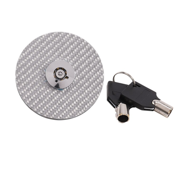 Silver Racing Mount Bonnet Carbon Fiber Hood Pins Latch Key Locking Kit