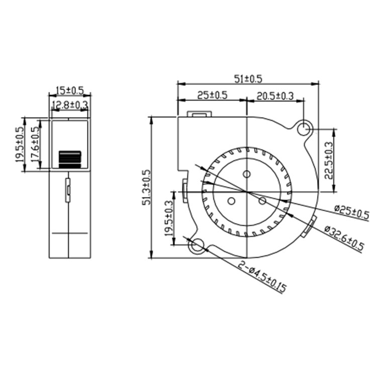 MF5015S12M 12V 0,06A 2-draads ventilator luchtbevochtiger luchtbevochtiger stille ventilator