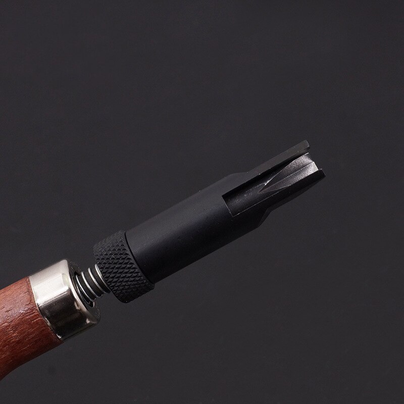 Leather Craft Groover Tool Wood Handle Durable V Type Push Grooving Device Adjustable Handle Groover Craft Gouge Tools