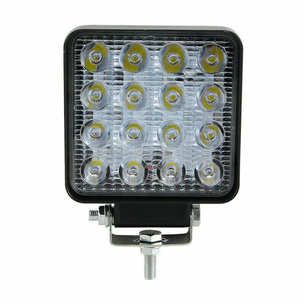2 stk bil lastebil ledet arbeidslys 12v 24v 48w 6000k ip67 firkantet lampe søkelyset til offroad lastebil 16- ledet arbeidslys