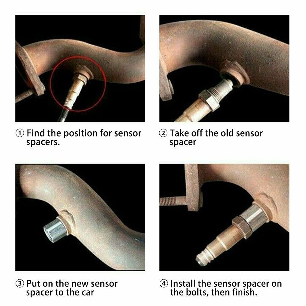 Bil syrgas  o2 sensor  m18 x 1.5 biltillbehör för cel ses dtc fix check engine light eliminator extender spacer adapter
