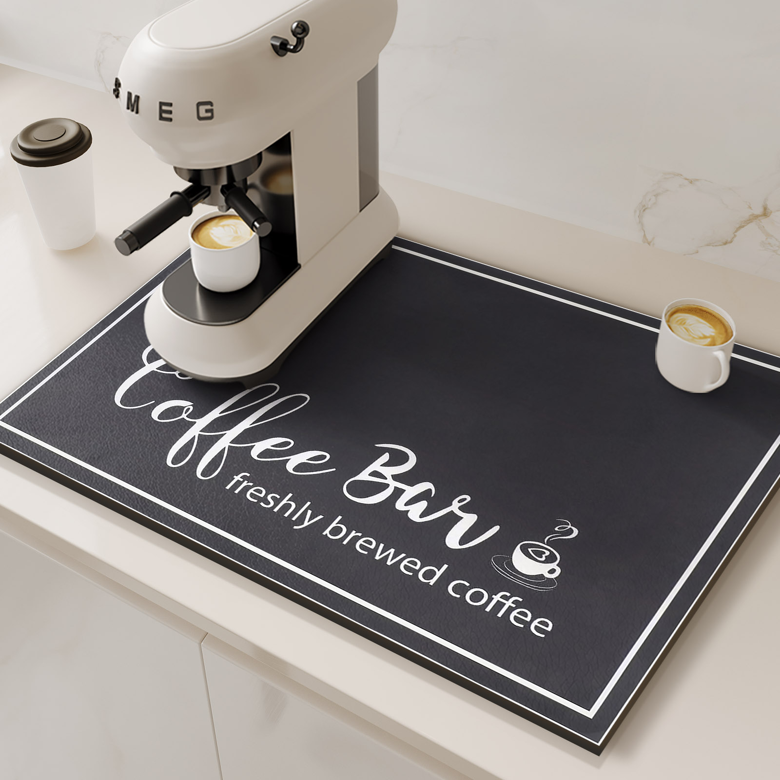 Retro Koffiezetapparaat Mat Keuken Afvoer Pad Antislip Schotel Droogmatten Sneldrogend Servies Kraan Placemat Servies Wasbaar: 60x40 cm / Paars
