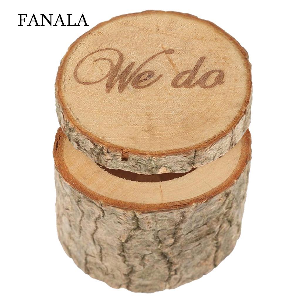 Wooden Engagement Ring Storage Box Wedding Jewelry As picture Accessory Holder