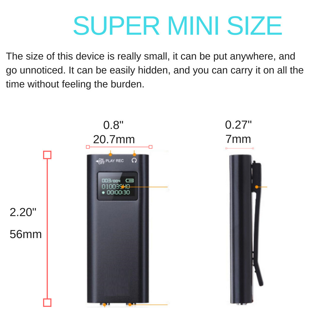 4-32GB Mini USB Clip Voice Activated Recorder Espia Noise Reduce Digital Dictaphone Small Record Device U-Disk Flash Mp3 Player