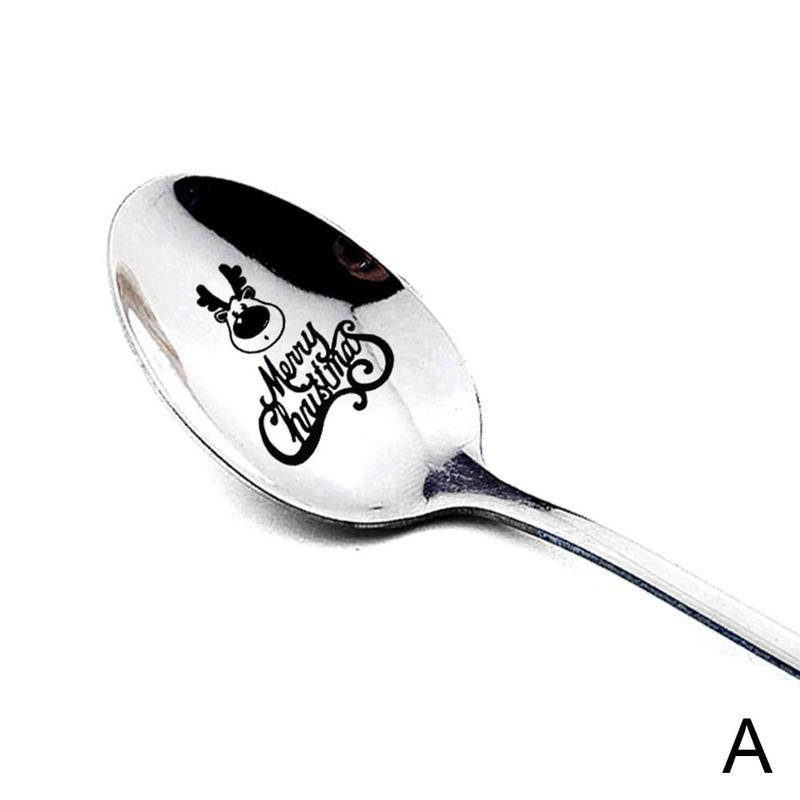 Year Metal Merry Christmas Spoons Xmas Party Tableware Ornaments Christmas Decorations for Home Table Navidad Noel: A