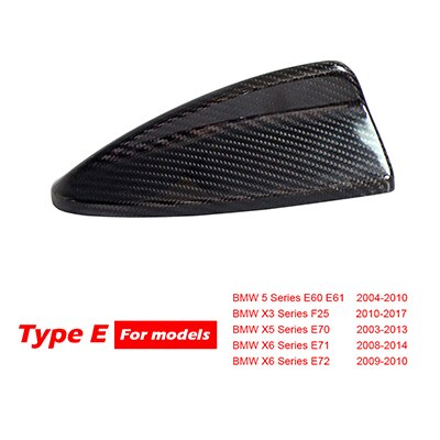 Real Carbon Fiber Shark Fin Antenna Cover For BMW E92 M3 F20 F30 F10 F34 G30 M5 F15 F16 F21 F45 F56 F01 F80 Antenna Cover: Type E