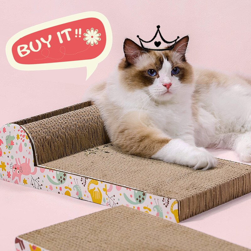 Corrugated Cat Scratch Board Pad Grinding Nails Interactive Protecting Furniture Cat Toy Large Size Cat Scratcher Toy Cardboard