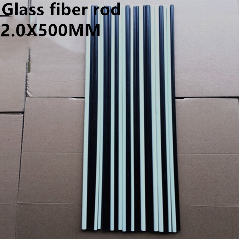 10 stk. glasfiberstang 2.0 x 500mm massiv glasfiber / glasfiberstang / glasstang / diy forskellige støttestænger