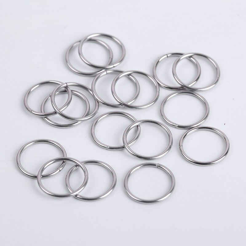 200 unids/lote de acero inoxidable anillos de salto abierto anillos de Split para la fabricación de la joyería DIY conector Accesorios: 1.2x14mm 50Pcs