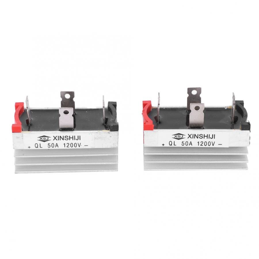 2 Phase Diode Bridge Rectifier 50A 1200V Full Bridge Rectifier with Aluminum Case Heat Sink Diode Bridge Control
