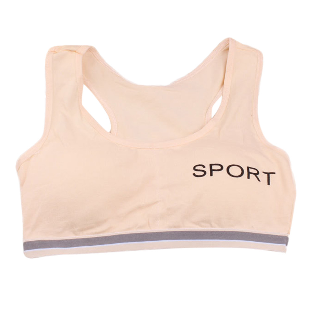 Kindermeisjes ondergoed bh vest kinder yoga ondergoed sportondergoed kleding babymeisje vest sportshirt top katoen: Beige