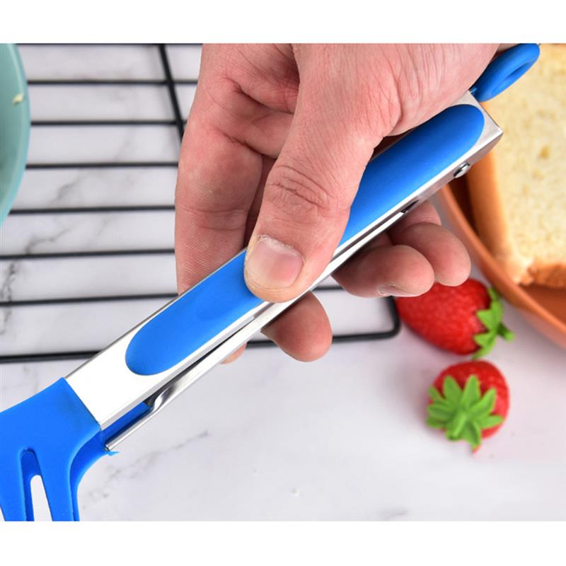Pinzas de silicona de grado alimenticio, antideslizantes, resistentes al calor, para Fideos, herramientas de cocina, accesorios de herramientas para barbacoa, 1 ud.