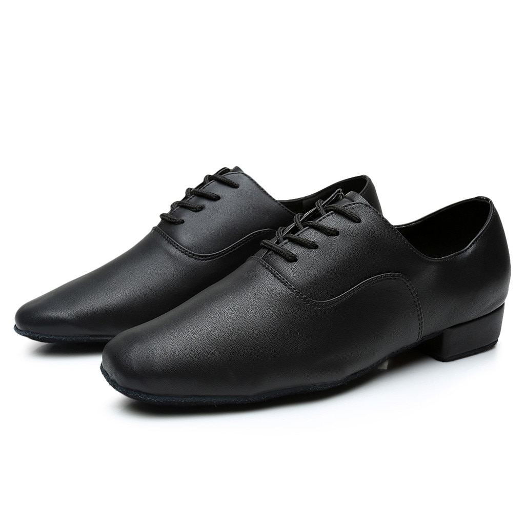 KLV Mens mens dance shoes latin Black Leather Ballroom Morden Latin Jazz Discount Ballroom male Salsa Dance Shoes#3