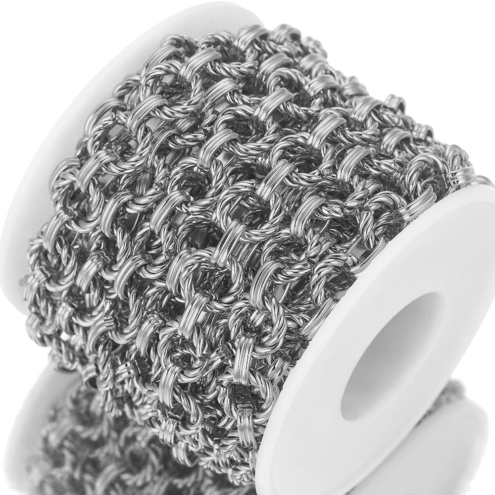 1 Meter großer schwerer Twist-Ring aus Edelstahl, klobiger Hip-Hop-Punk-Gliederketten, DIY-Schmuck, handgefertigte Halskette, Armband, Tasche