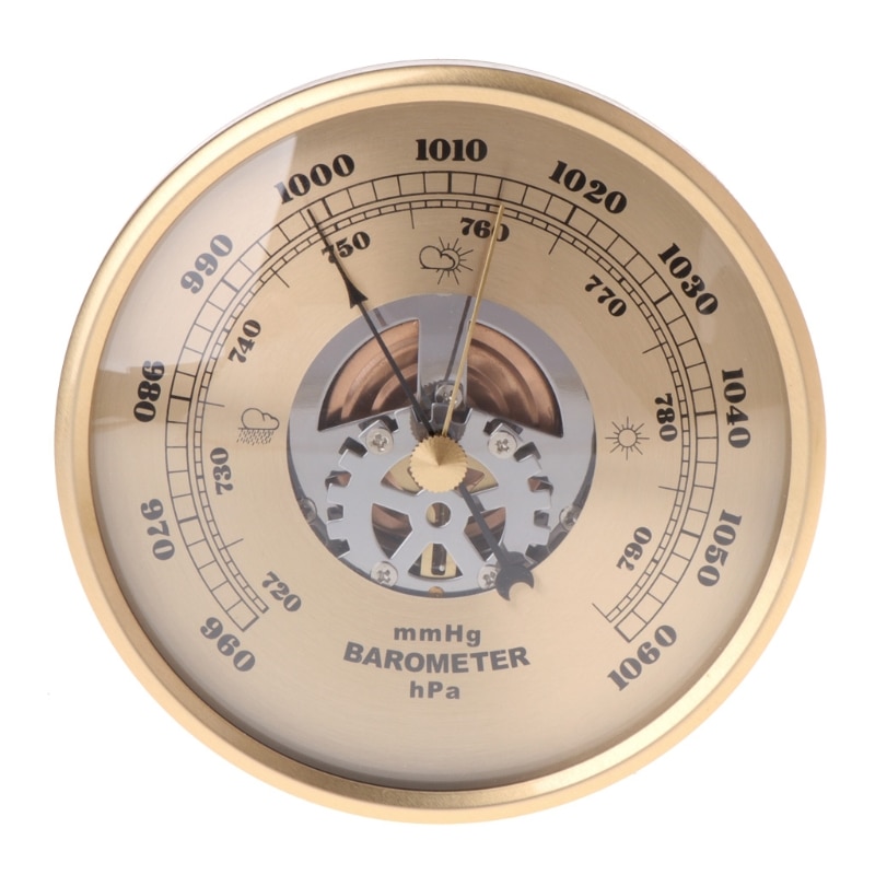 108mm vægmonteret barometer perspektiv rundt urskive luftvejrstation mmhg / hpa