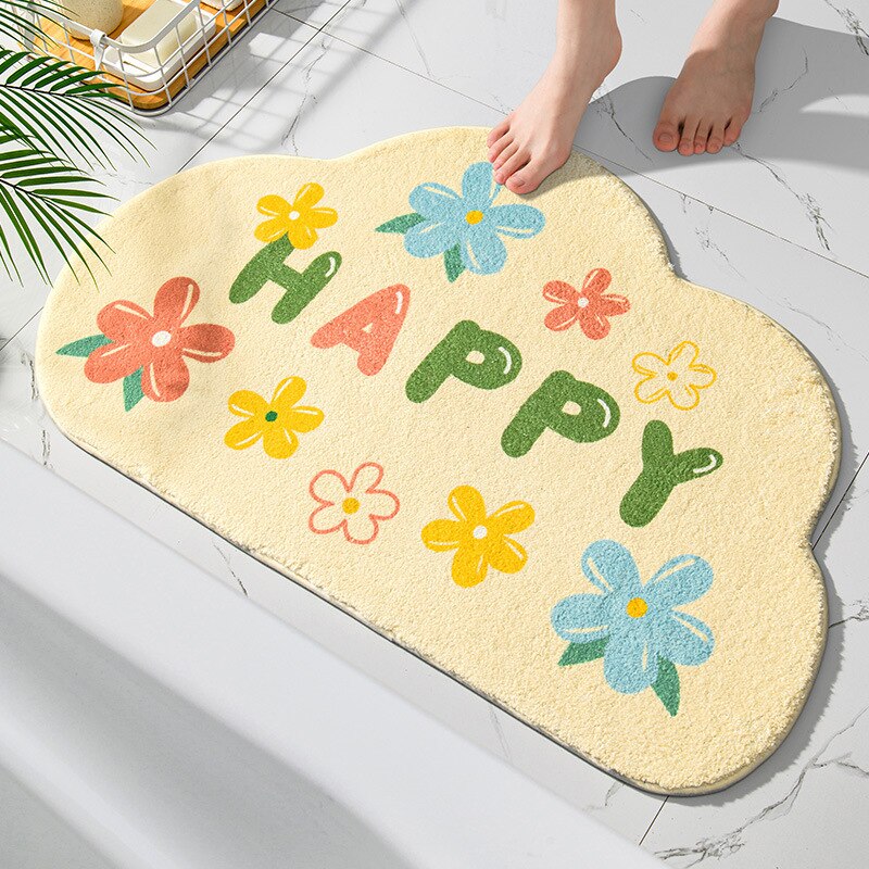 Anti Slip Mat For Bathroom Super Absorbent Floor Mat Quick Waterproof Bath Cat Rug Doo Bathroom Door Absorbent Non-Slip Foot Pad: Red