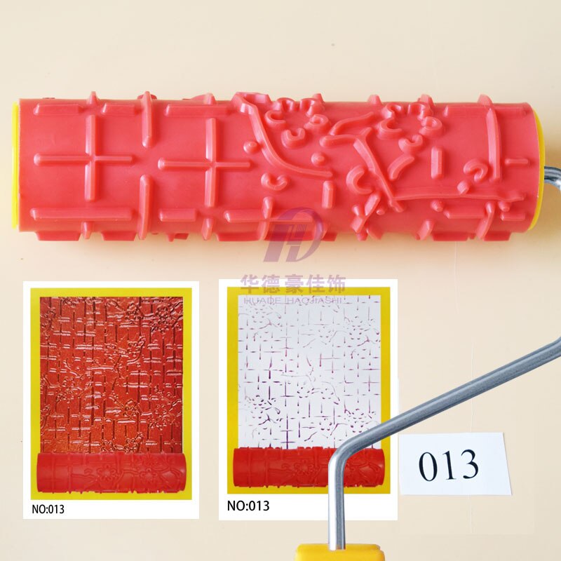 7 zoll Muster Roller pinsel Silica gel Farbe roller Geprägte Textur Malerei Werkzeuge für Wand Dekorative Haushalt Pinsel: 013