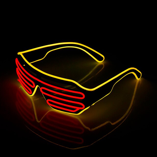 LED Leuchtende Nachtsicht Gläser Halloween glühend Neon- Weihnachten Party Blinklicht Sonnenbrille Glas Festival Brillen: 005