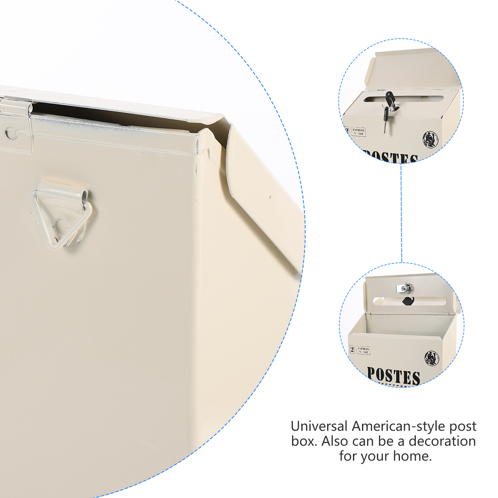 Buzón de montaje en pared Vintage, buzón Retro con bloqueo de letras, caja de periódico, decoración de jardín