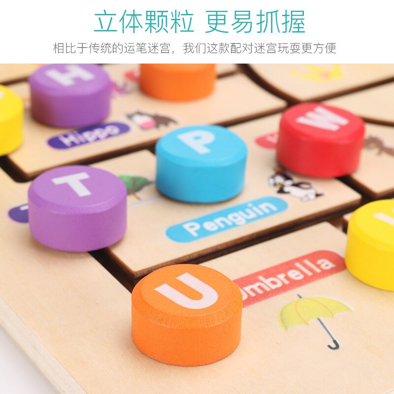 Holz Spielzeug Labyrinth Rutsche Rätsel Spielzeug für freundlicher freundlicher Baby Zahlen Buchstaben FrüHenne Bildungs Lernen Spielzeug für Kleinkind Junge Mädchen