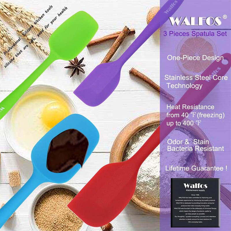 WALFOS Food Grade Non-stick Siliconen Spatel Set Hittebestendige Spatels Lepel Set Koken Bakken & Mixing Gereedschap