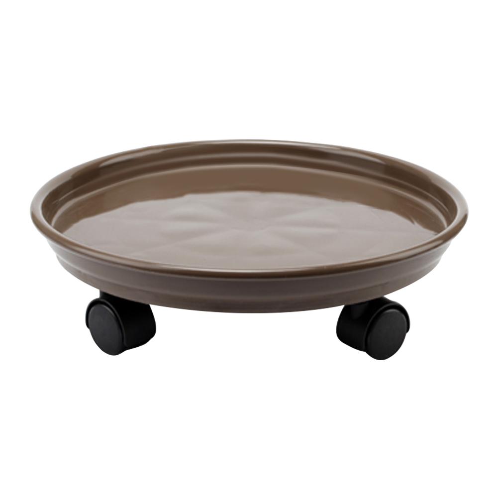 Afneembare plantenpallet universele wielen ronde kunststof bak zware bloempotrek, plantenpotpallet rolwiel, zwart: 02