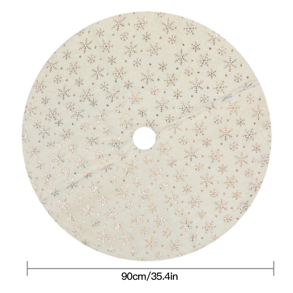 Christmas Tree Skirt Home School Mall Office Christmas Tree Cloth Floor Mat Carpet Decor 90/122cm Christmas decorations: 90cm gold