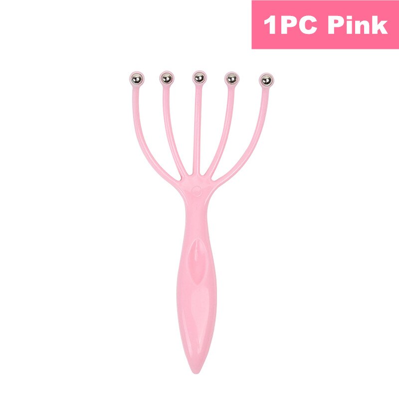 Masajeador de cabeza de pulpo, dispositivo para aliviar el dolor y la presión, herramientas para el cuidado del cuero cabelludo y el cuello, liberación de estrés, relajación, garra: 1Pc Pink
