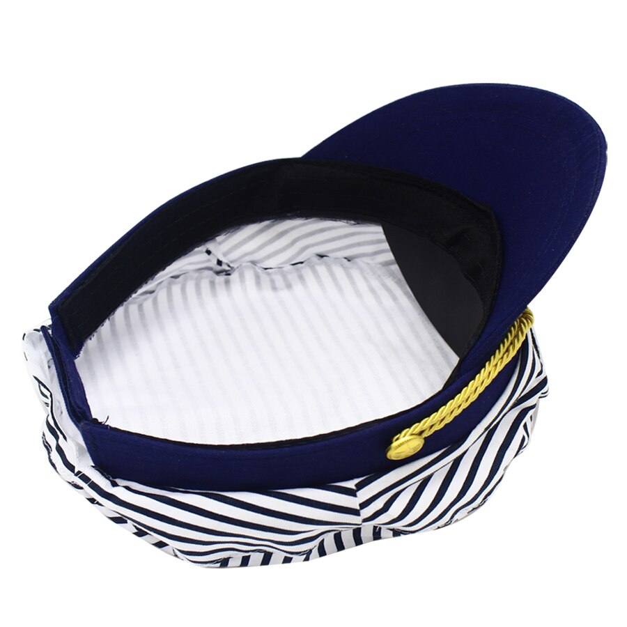 LIBERWOOD Kapitän Hut Kappe Kostüm Navy Marine Admiral Hut für Kostüm Zubehör Sailor Bootfahren Snapback hut Einstellbar