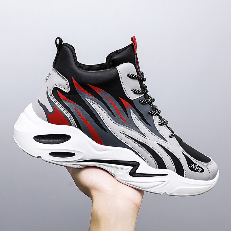 automne hiver basket-ball Chaussures hommes feu baskets plate-forme masculine bottines masculinité Chaussures haut vulcanisé Chaussures
