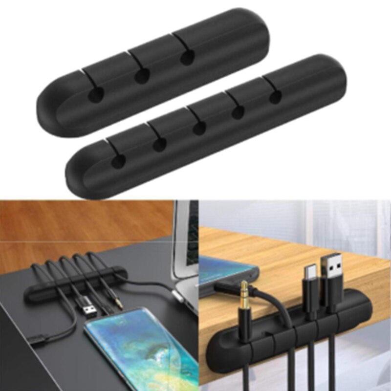 Desk Cable Winder Silicone USB Cable Winder Flexible Cable Management Clip Cable Holder Earphone Mouse Cord Phone Line Organizer