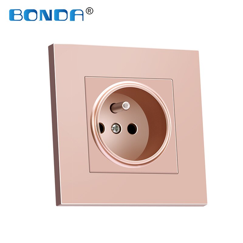 Eu Stopcontact, franse Standaard Wit Zwart Goud Crystal Glass Panel Ac 110- 250V 16A Stopcontact 16A 2100ma Fabrikant: French gold plastic