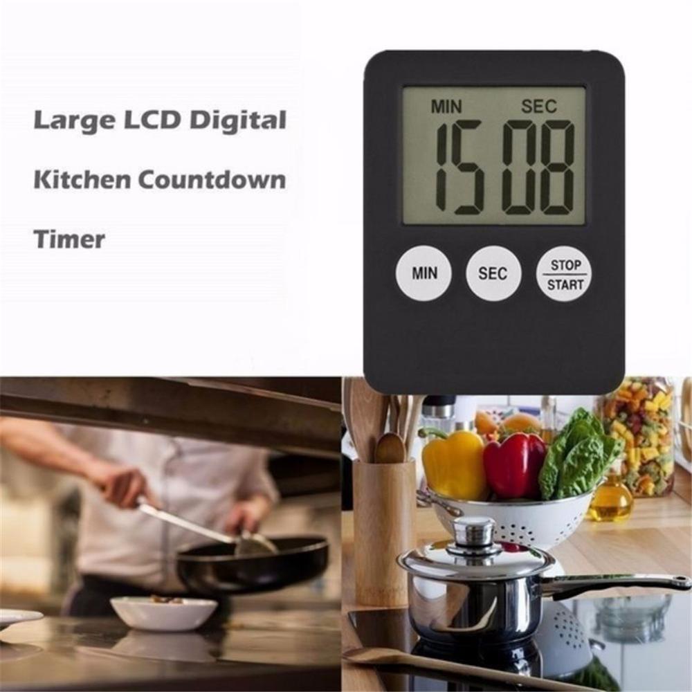 Super Thin LCD Digital Screen Kitchen Timer Square Cooking Count Up Countdown Alarm Sleep Stopwatch Temporizador Clock