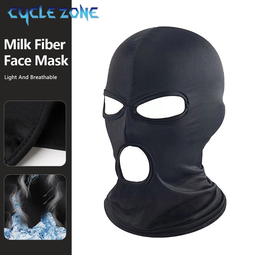 Masque facial de moto de cyclisme, couvre-chef respirant à 3 trous, masque d'équitation, coupe-vent, Protection solaire anti-poussière, masque de Protection Ultra UV