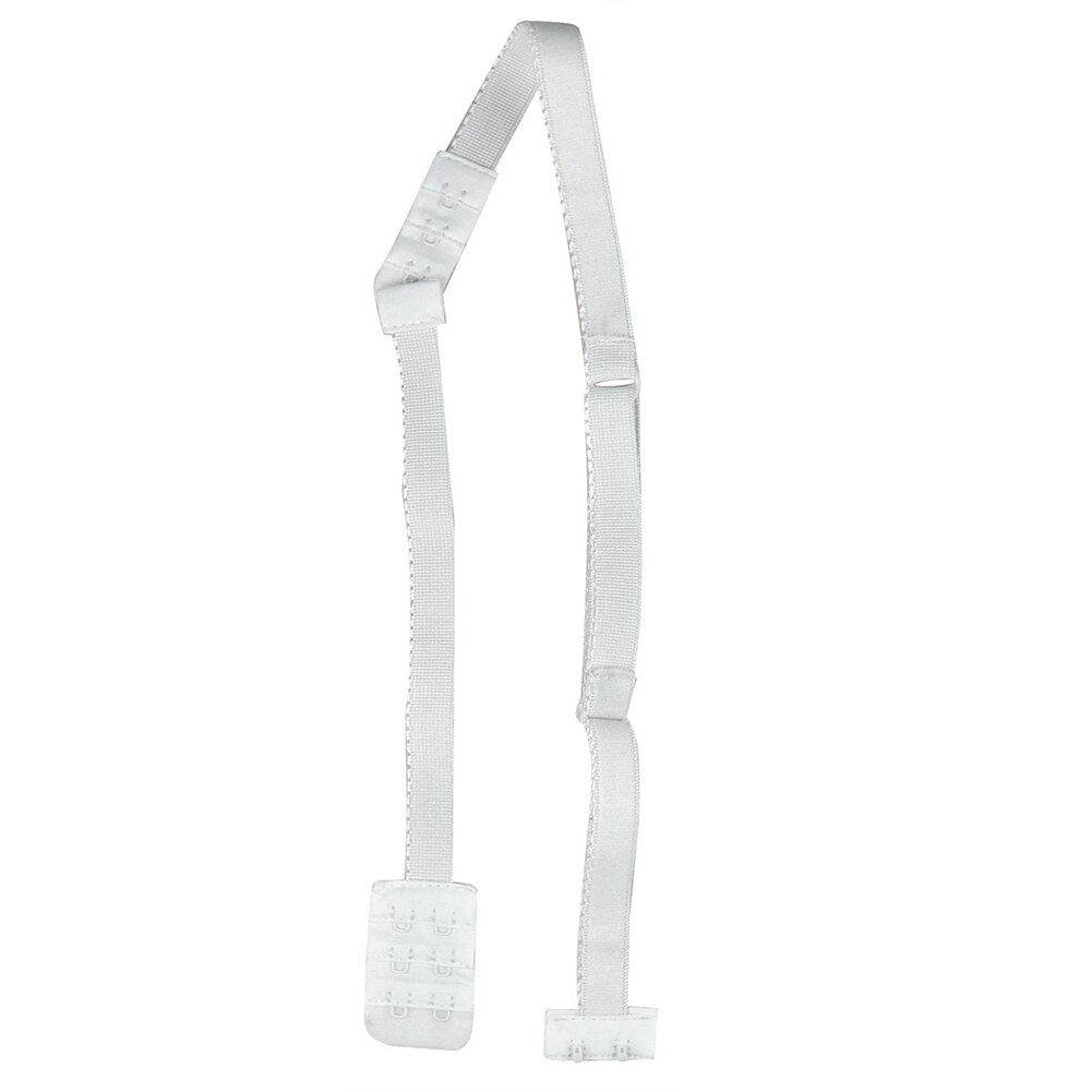 Baja espalda descubierta tirante para sujetador Adaptador convertidor completamente ajustable extensor gancho: Blanco